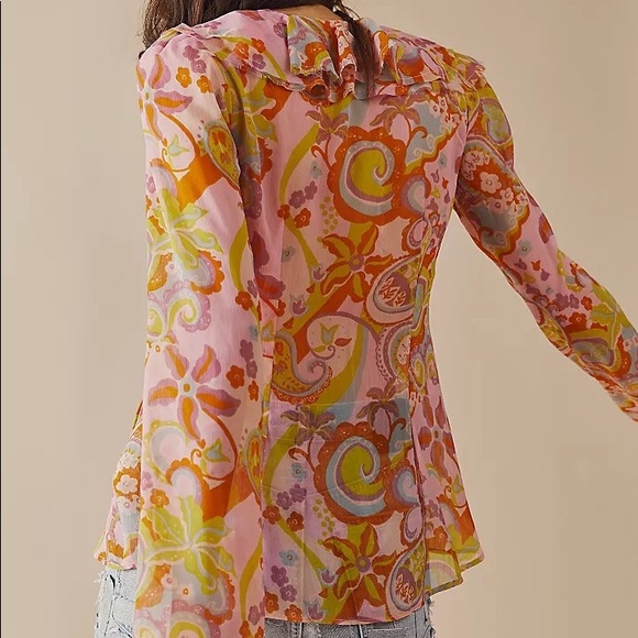 SOLD!!! Free People Nina Printed Top - Picture 2 of 4